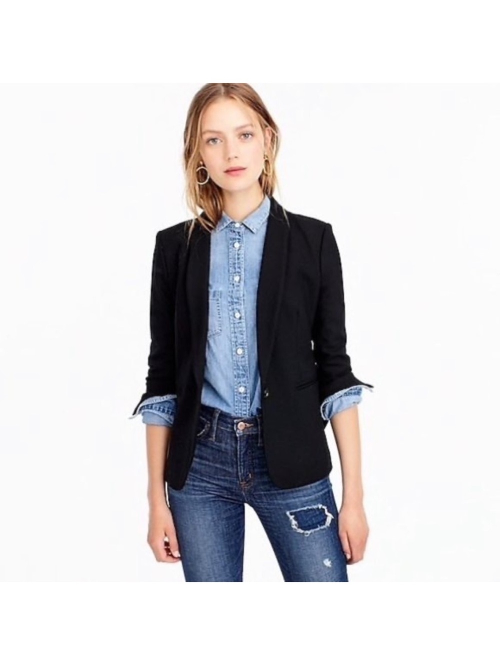 J. Crew Black Wool Parke Blazer G7726